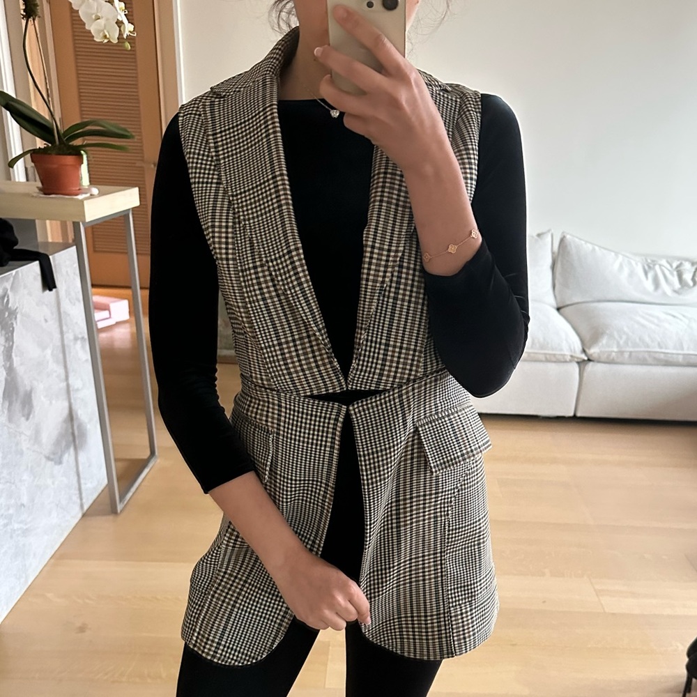 House of Lancry Plaid Vest size XS